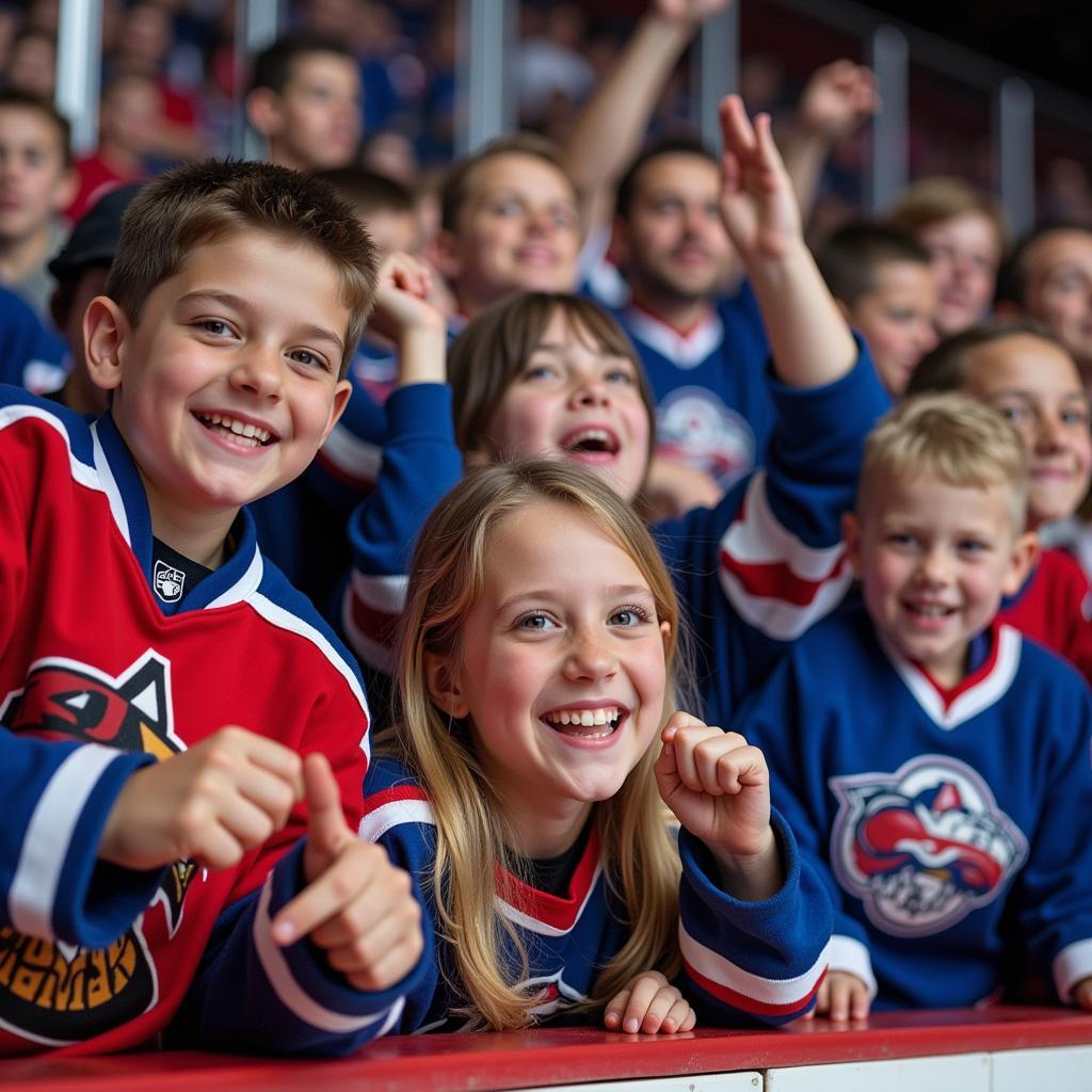 Fans celebrate at the Black Cat Hockey Tournament