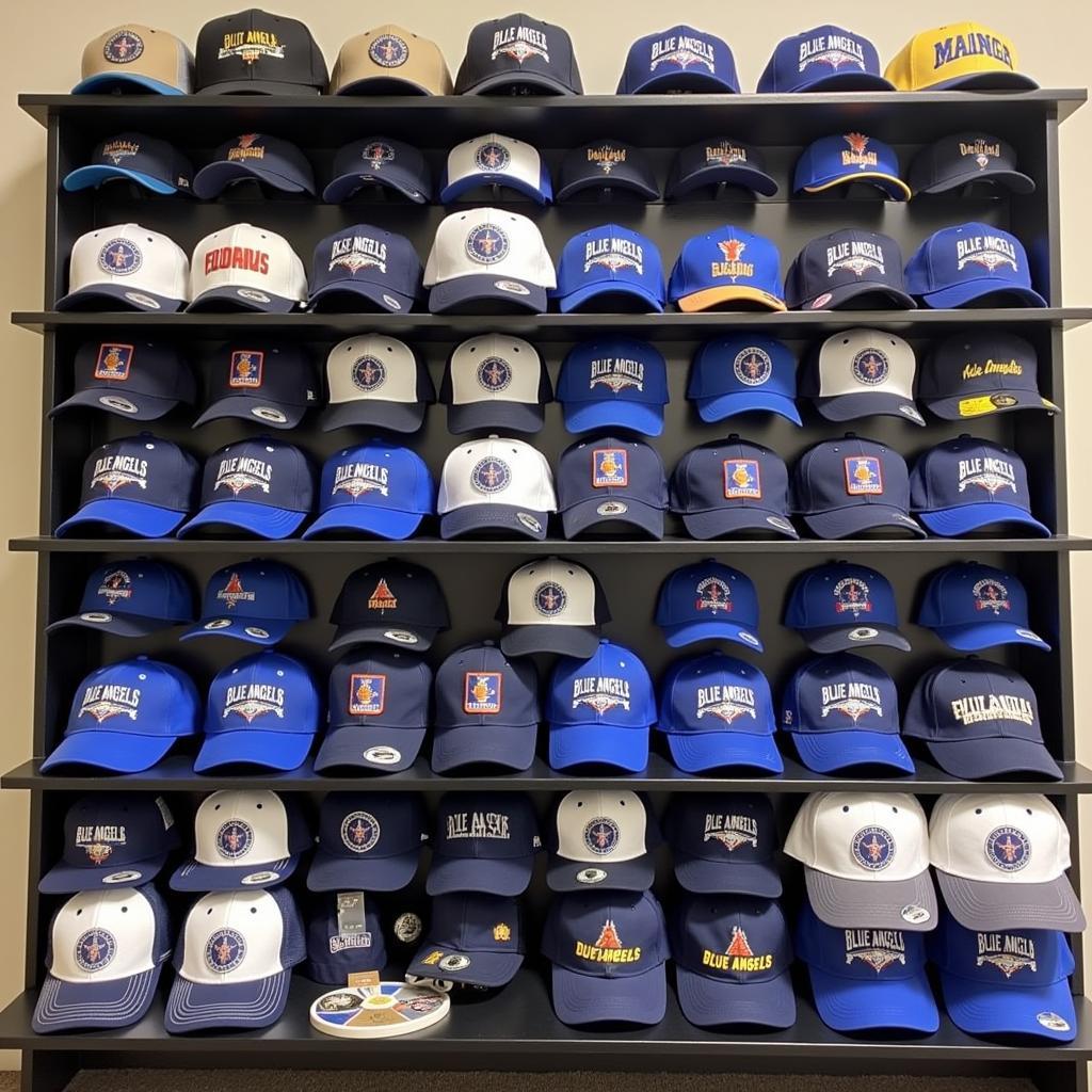 Blue Angels Hat Collection on Display