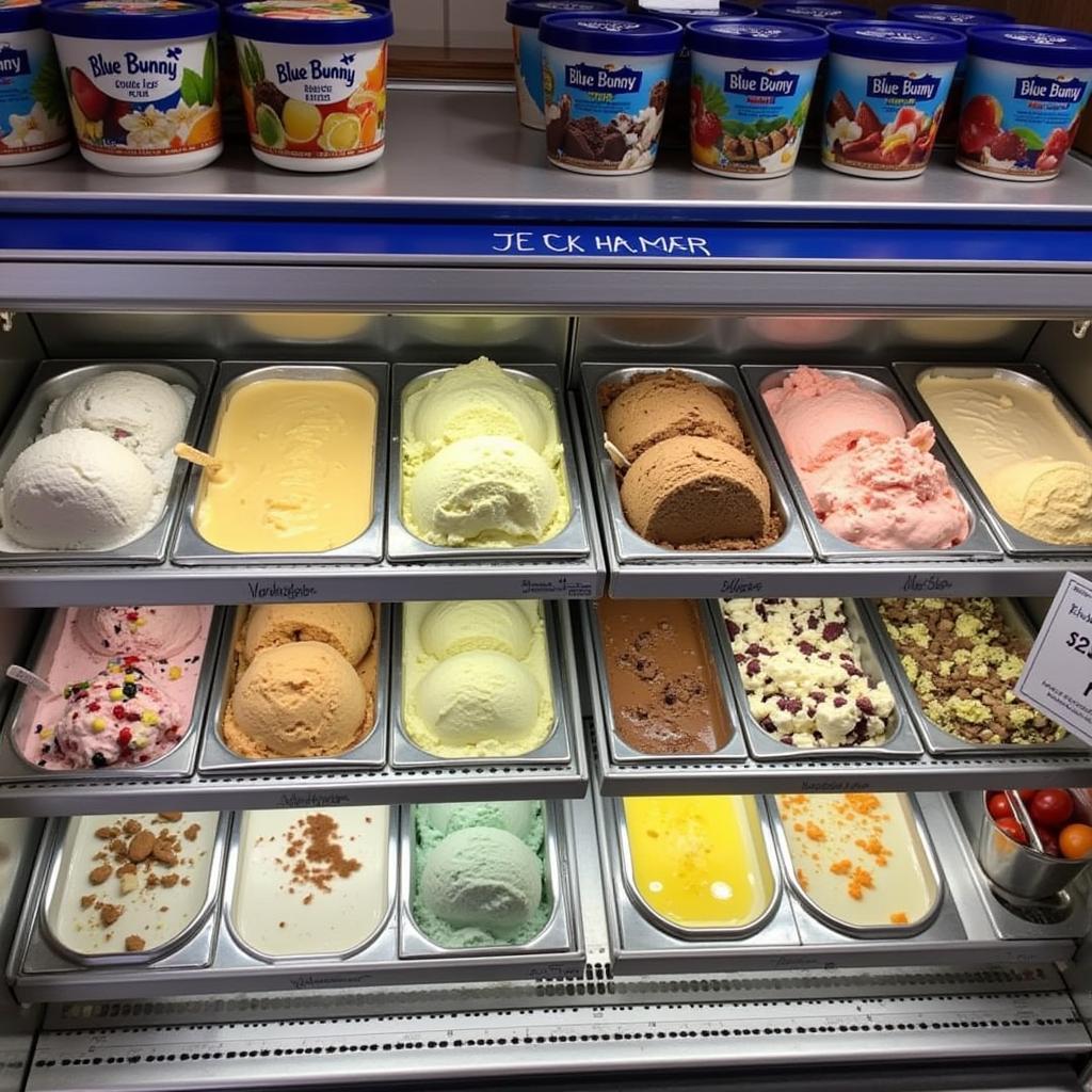 Variety of Blue Bunny Ice Cream Flavors