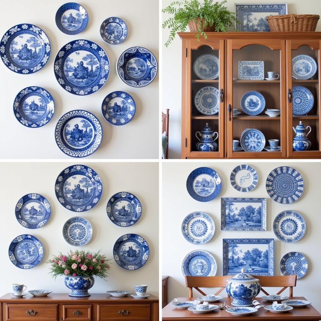 Displaying a Collection of Blue Turkey Plates