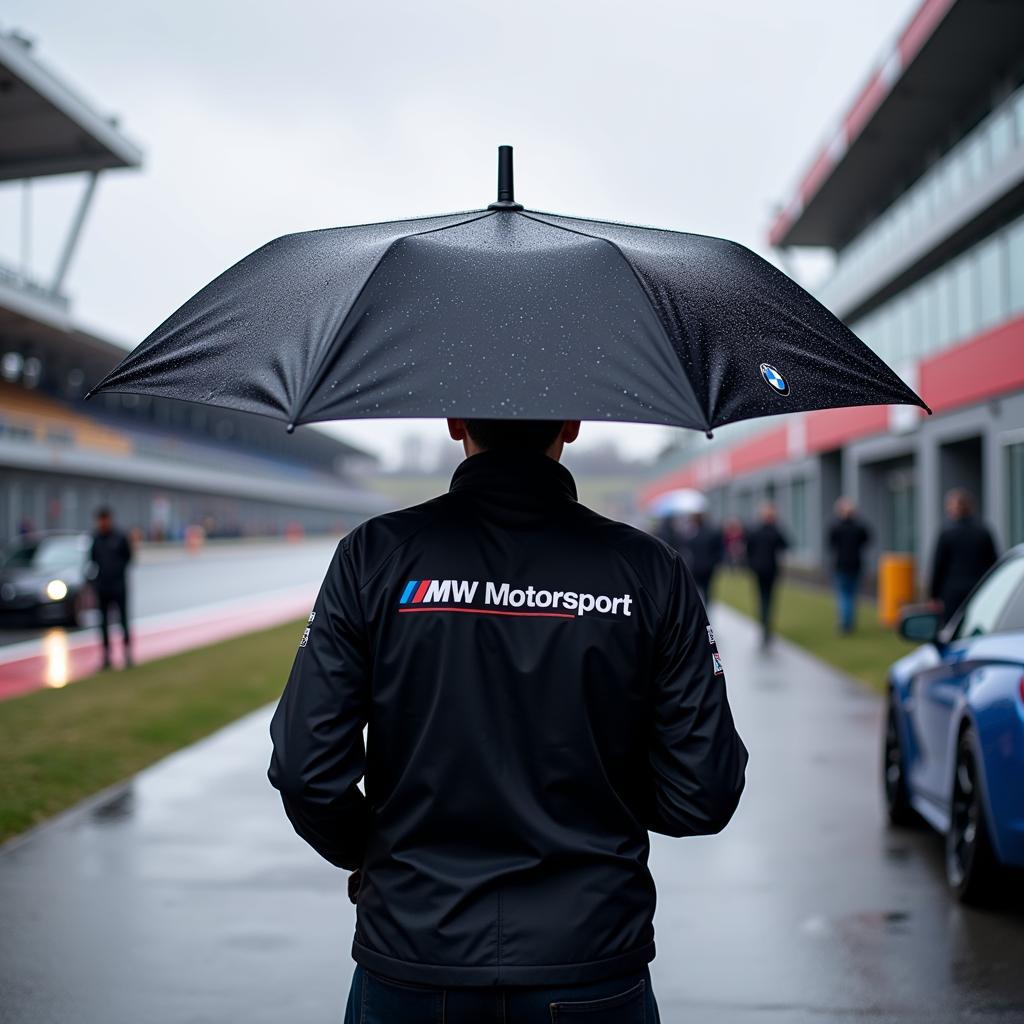 BMW Motorsport Umbrella In Action