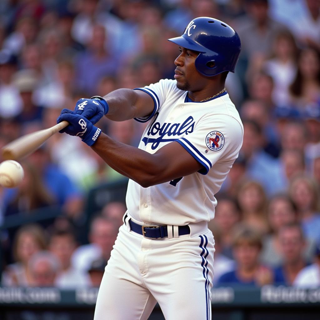 Bo Jackson hitting a home run for the Kansas City Royals