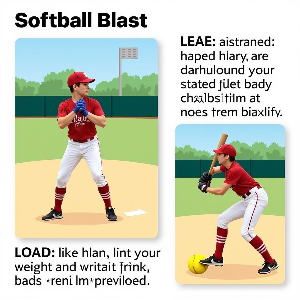 Softball player demonstrating the correct stance and load