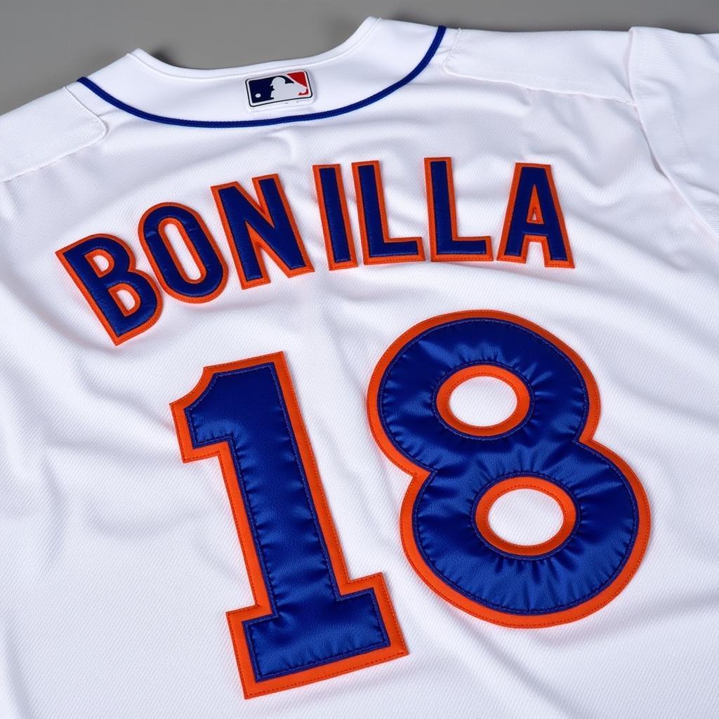 Close-up view of a Bobby Bonilla New York Mets jersey, focusing on the name and number