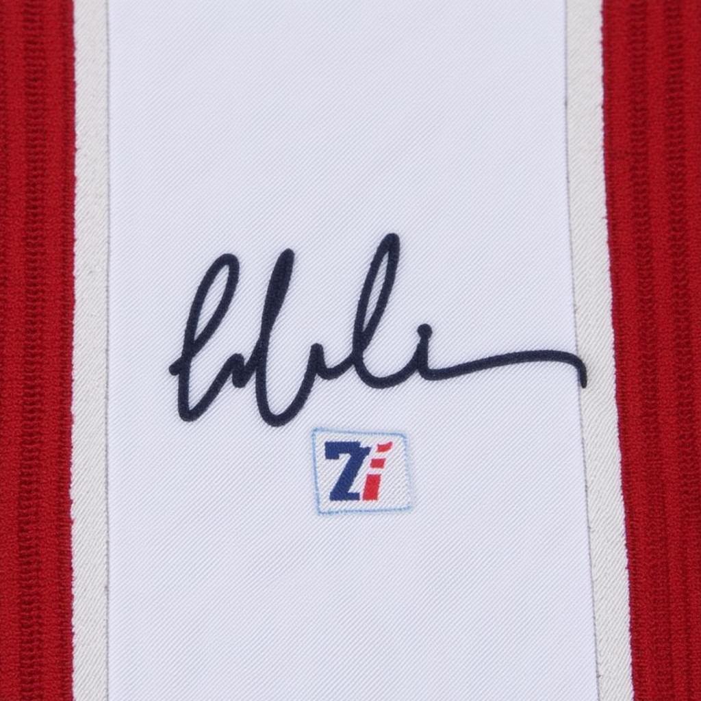 Close-up of an authentic Bobby Witt Jr. autographed jersey