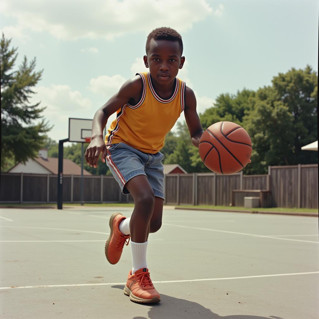 Boogie T. Houston in his early basketball years