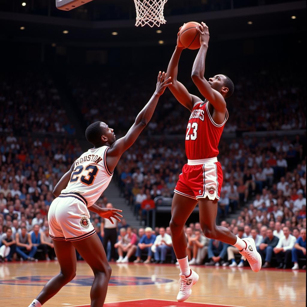 Boogie T. Houston executing his signature fadeaway jumper