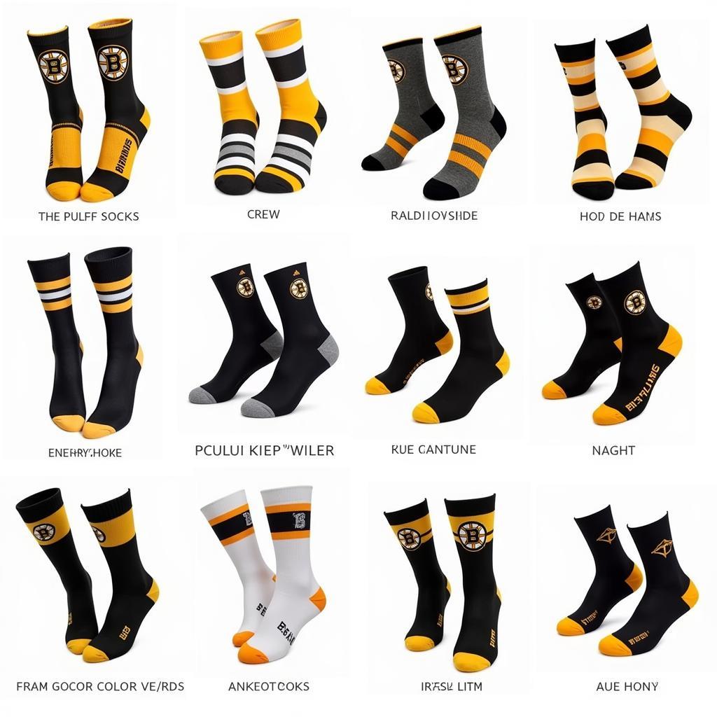 A Variety of Boston Bruins Socks