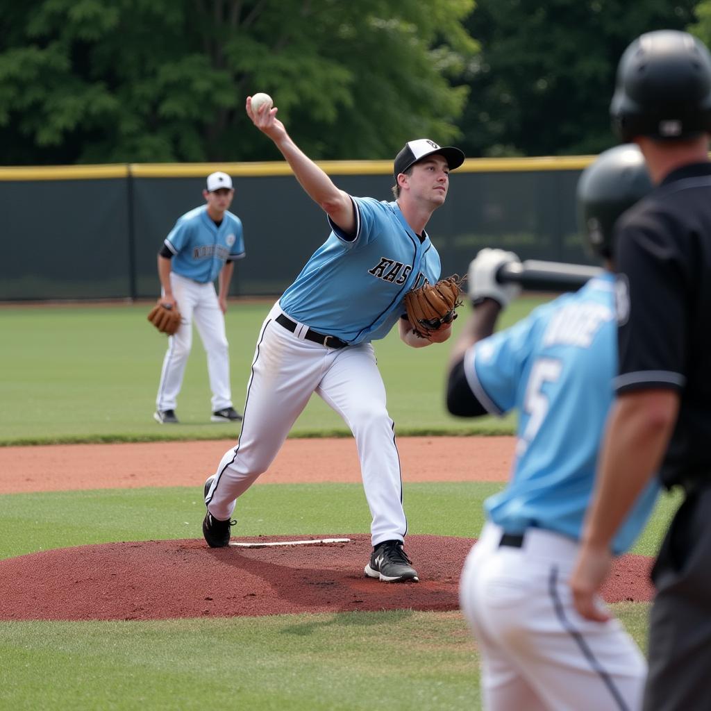 Intense action at the Boston Open Baseball Tournament