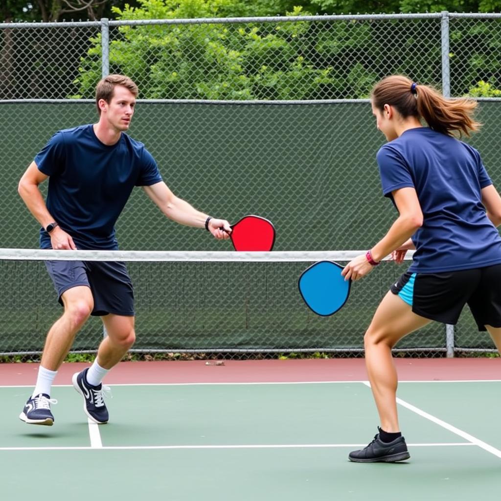 Pickleball Action on a Boston Court