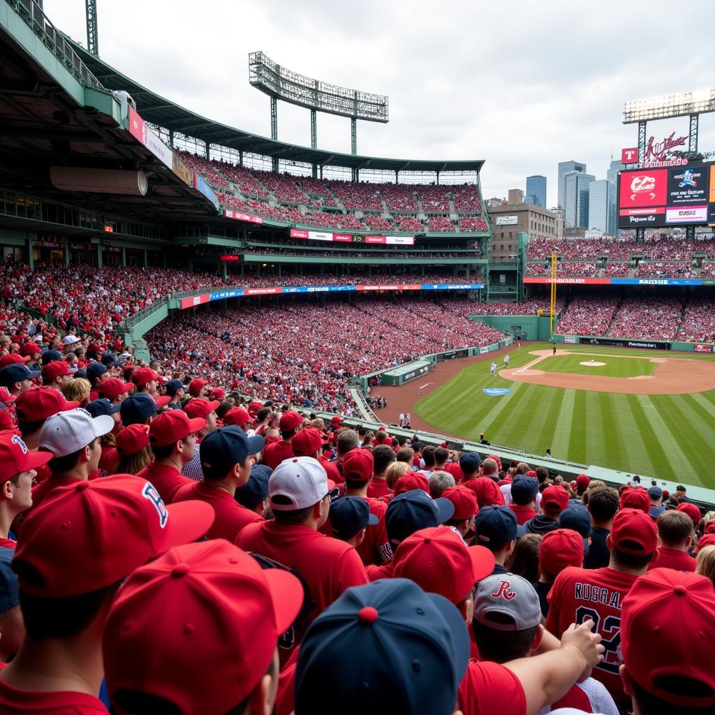 Boston Red Sox Fans Wearing Hats