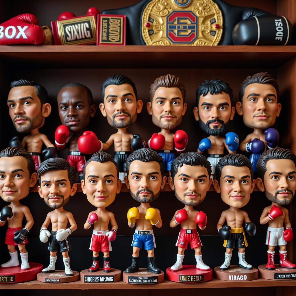 Collection of boxing bobbleheads