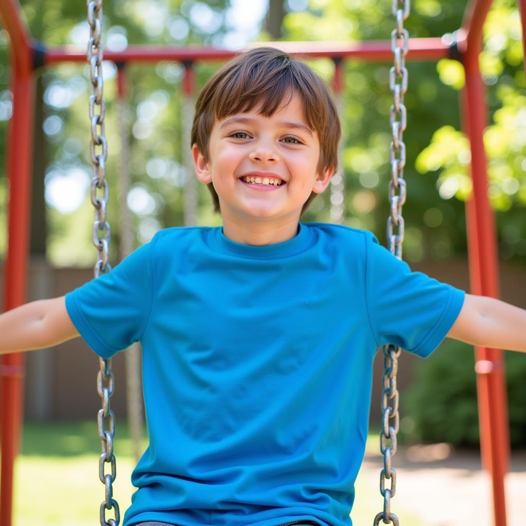 Boy in Sensory-Friendly Shirt Smiling