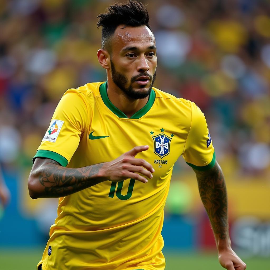 Neymar wearing the Brazil jersey 2013 during the Confederations Cup