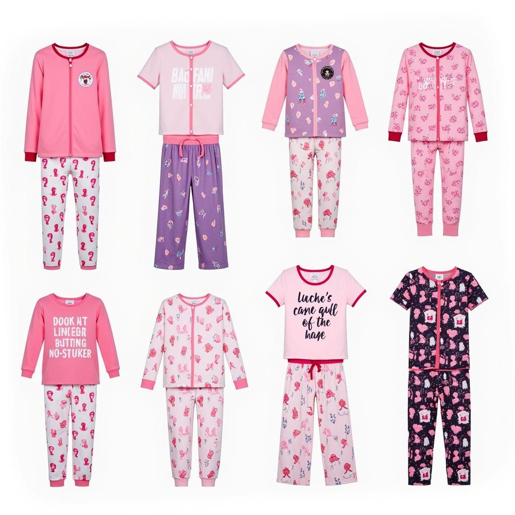 Various breast cancer awareness pajama designs