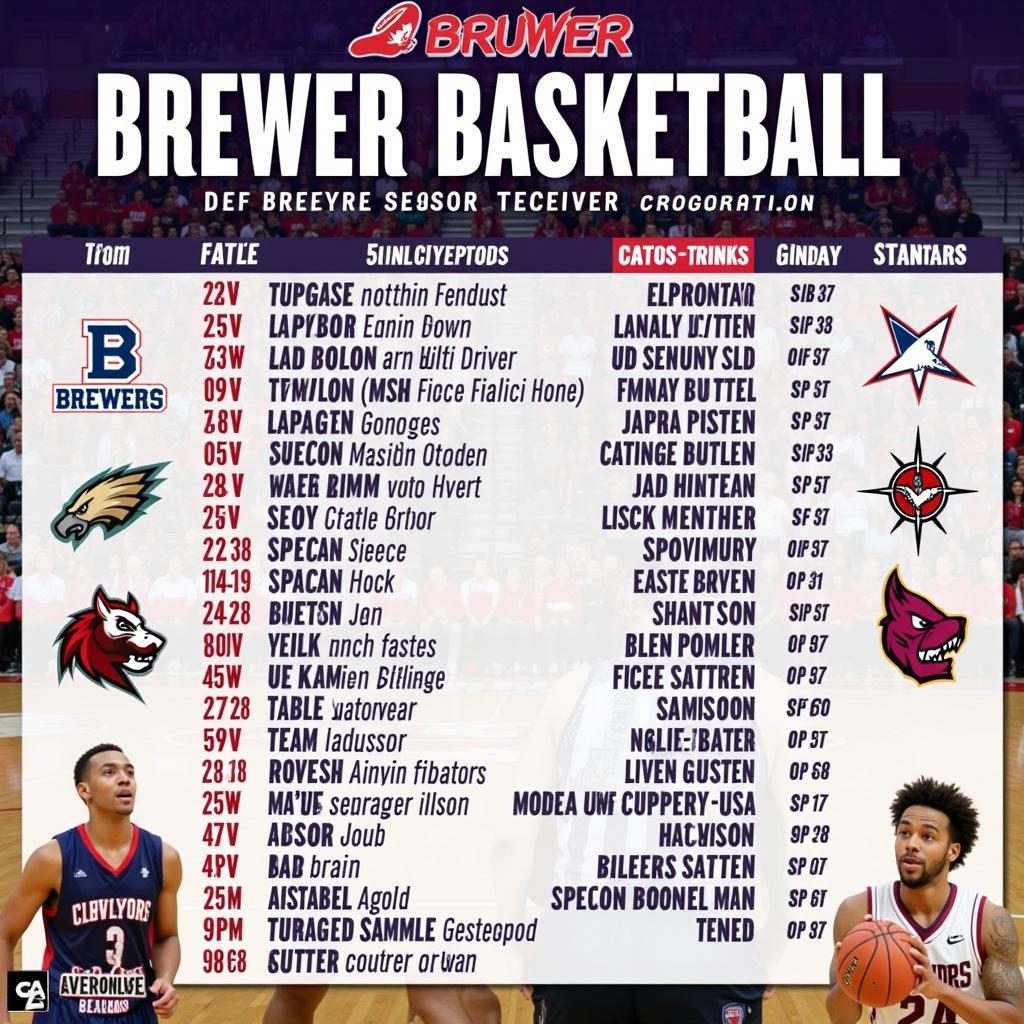 Brewer Basketball Schedule Poster