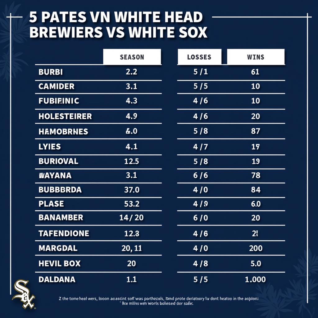 Brewers vs. White Sox Head-to-Head Record