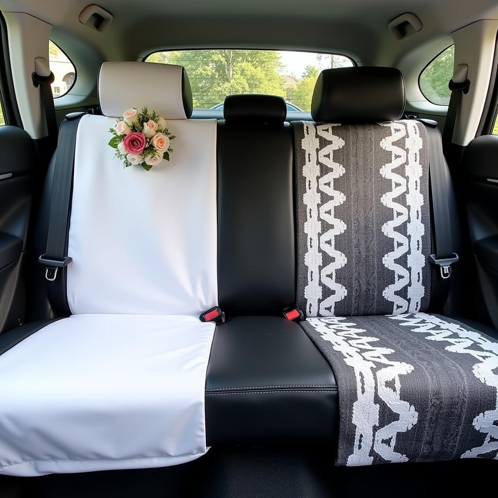 Matching bride and groom car seat covers