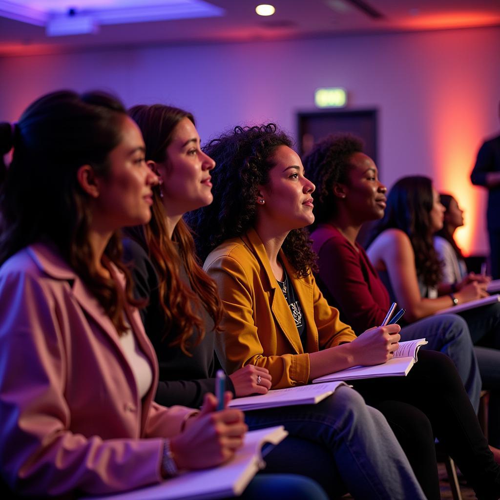 Young women attending a Brown Girls Rock conference