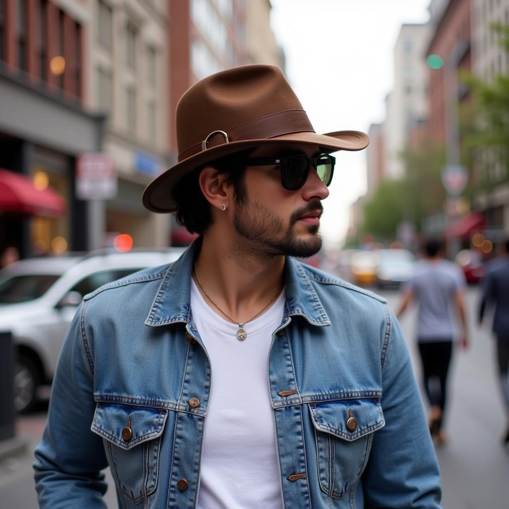 Man in a Brown SF Hat