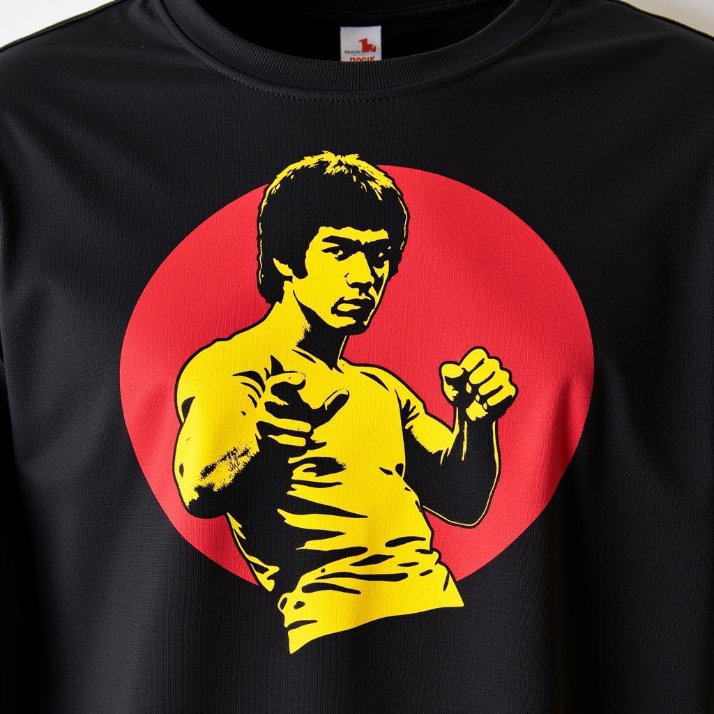 Close up of a Bruce Lee tee