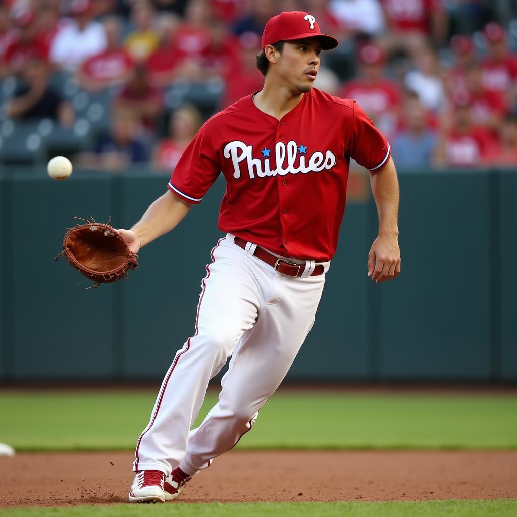 Bryson Stott wearing his red jersey during a game