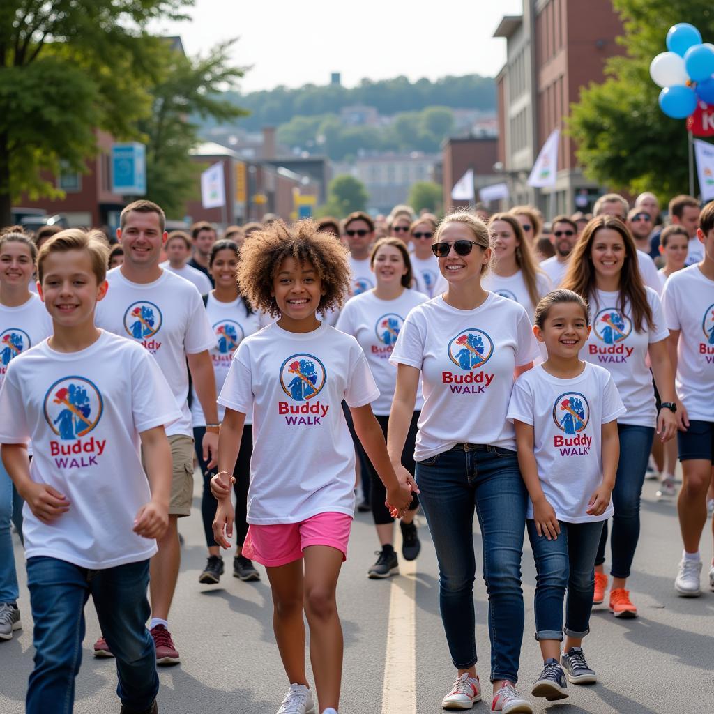 Buddy Walk Pittsburgh Participants Walking Together