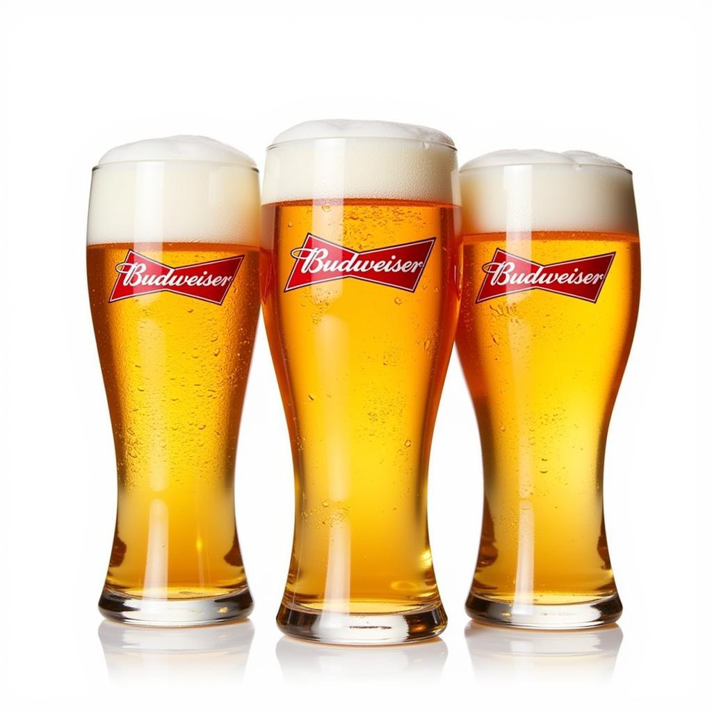 Various Budweiser Beer Glass Styles