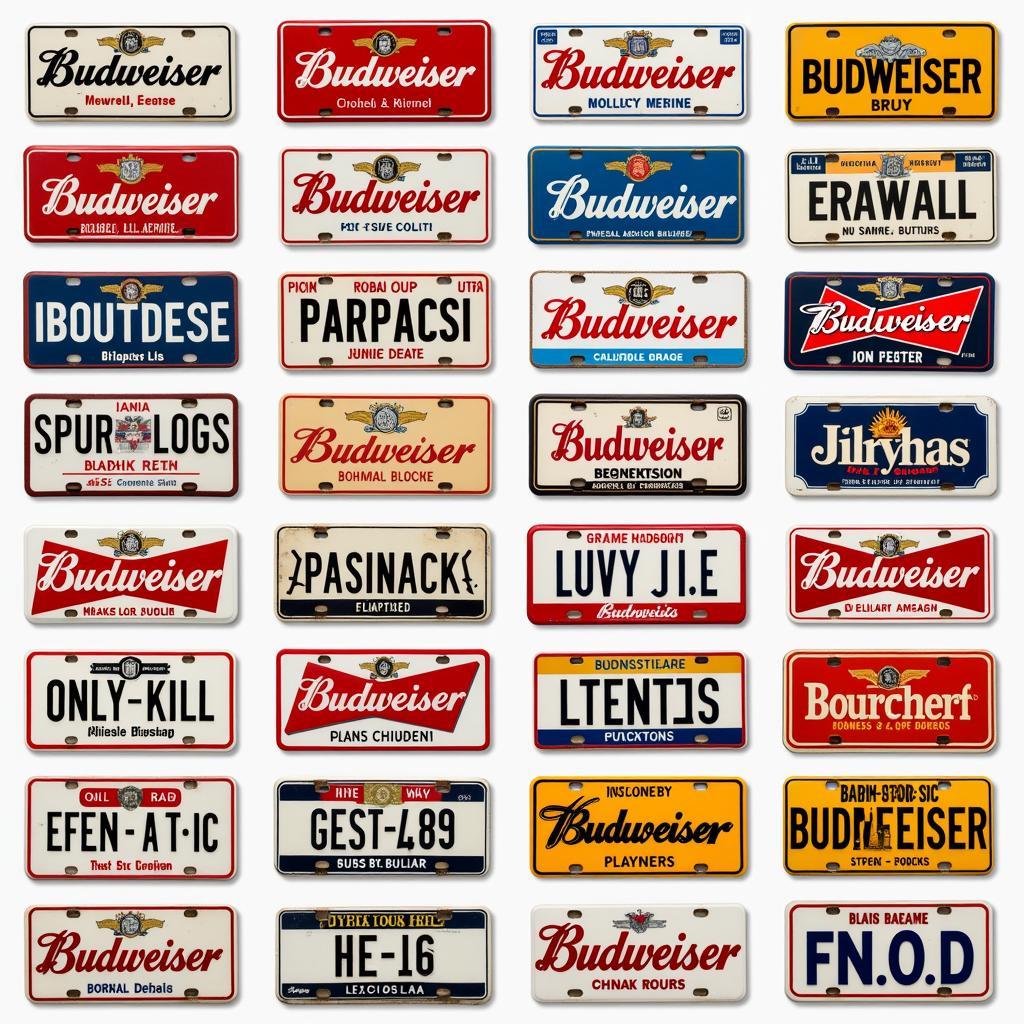 Vintage Budweiser License Plate Collection