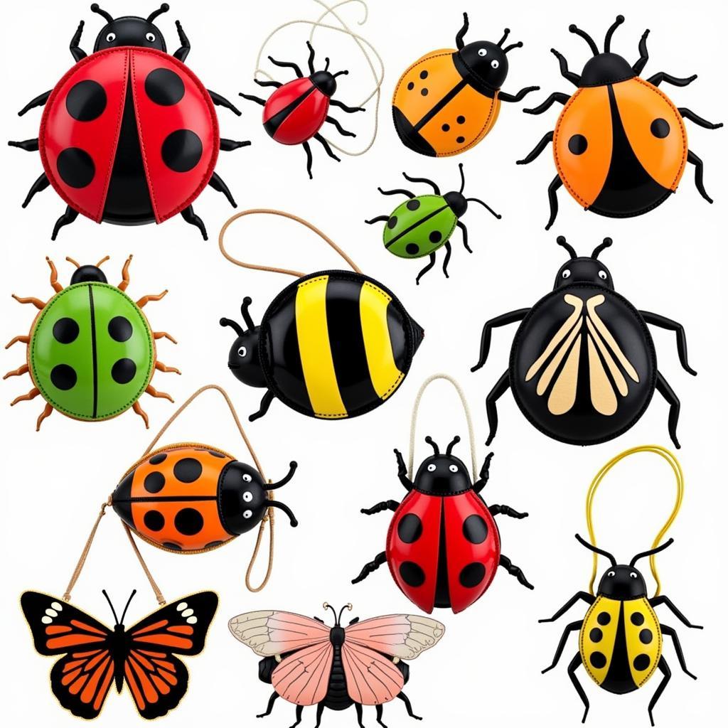 An assortment of bug purses