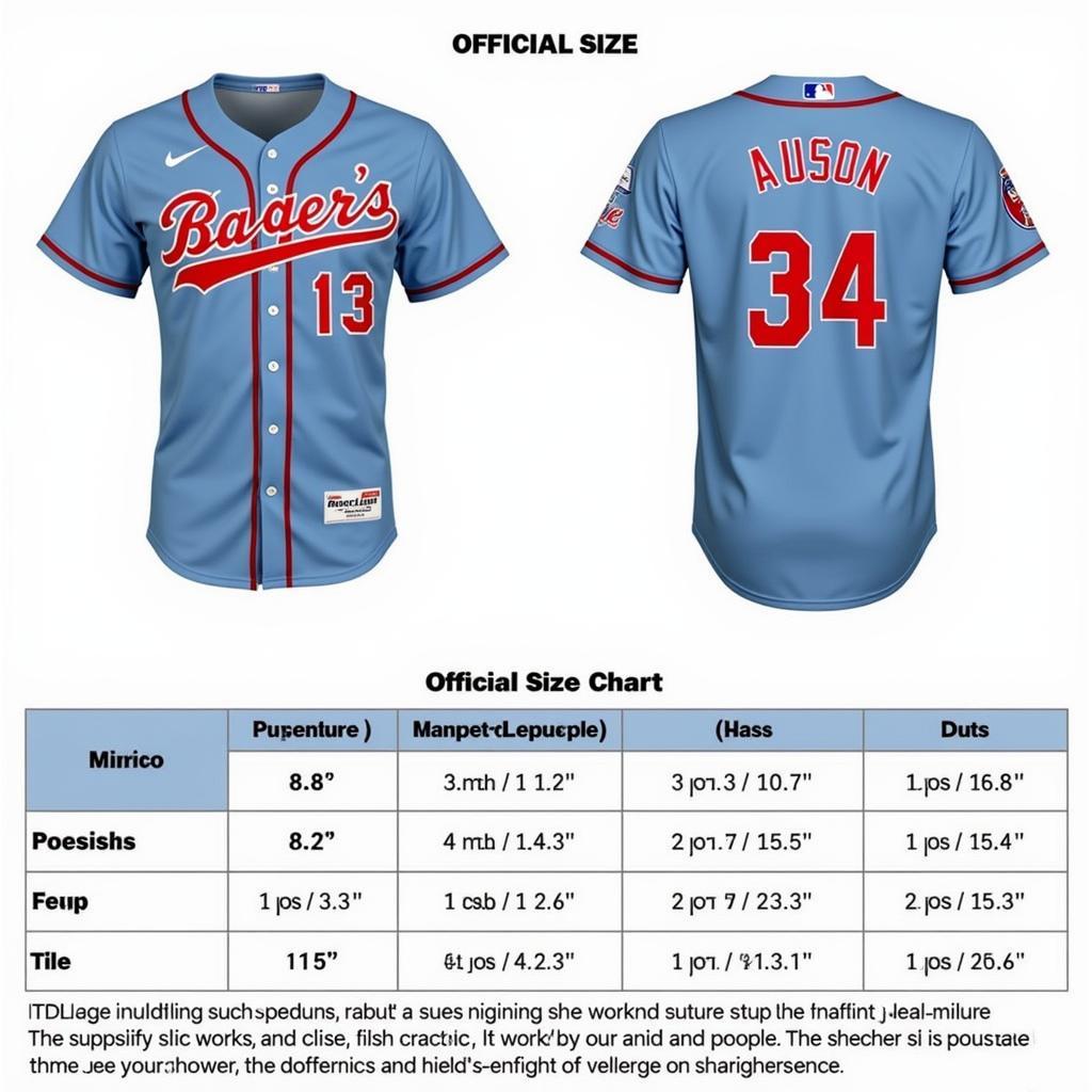 Busch Light Jersey Size Chart