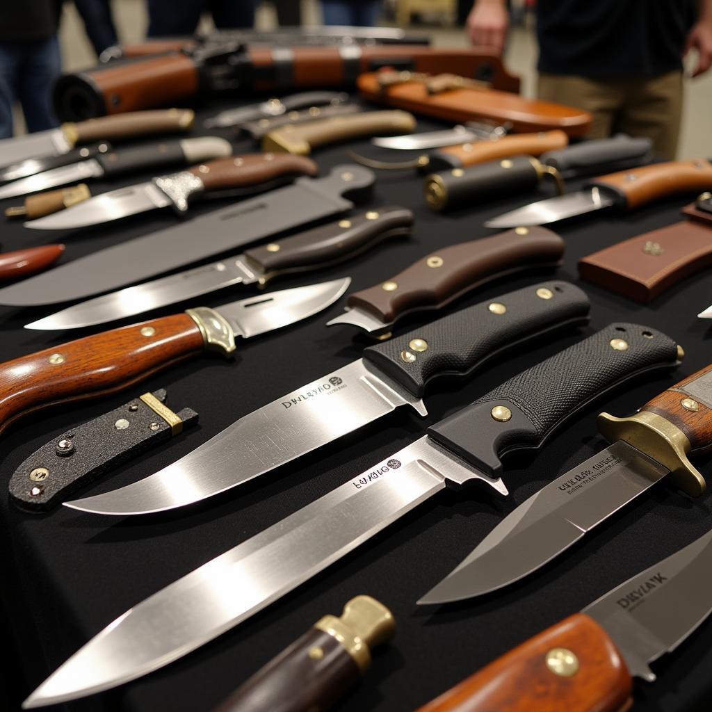 A display of knives at the Cadillac Gun Show