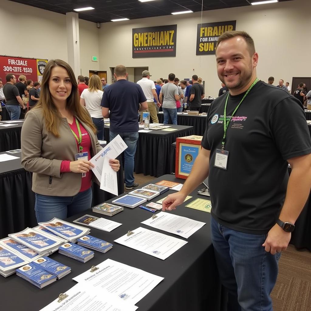 Safety information booth at the Cadillac Gun Show