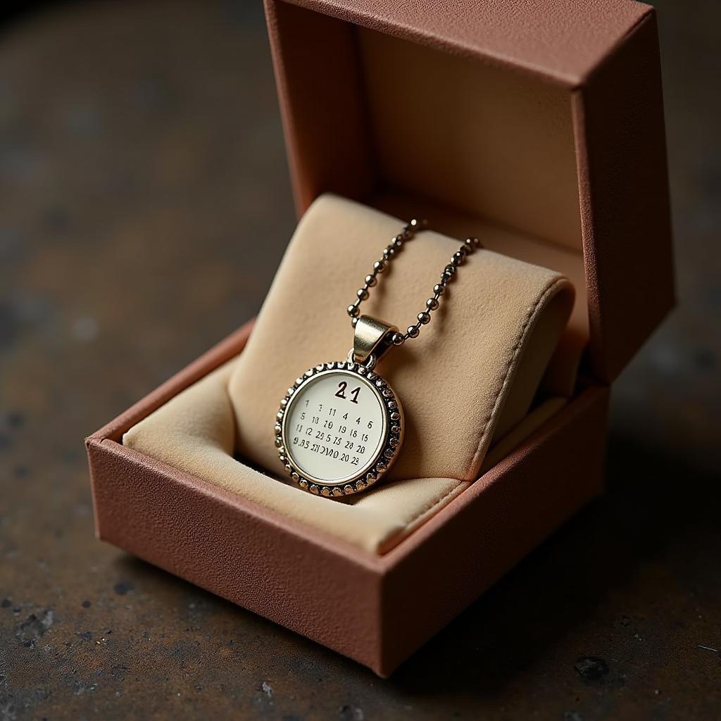 Calendar Necklace in a Gift Box