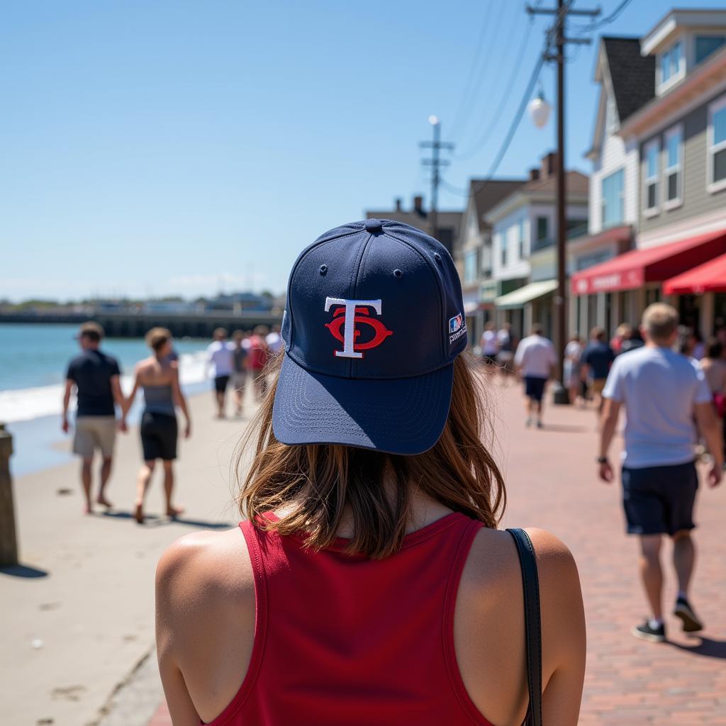 Person Wearing a Cape Cod Baseball League Hat