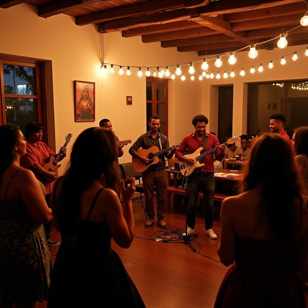 Live music performance at a Cape Verdean social club event