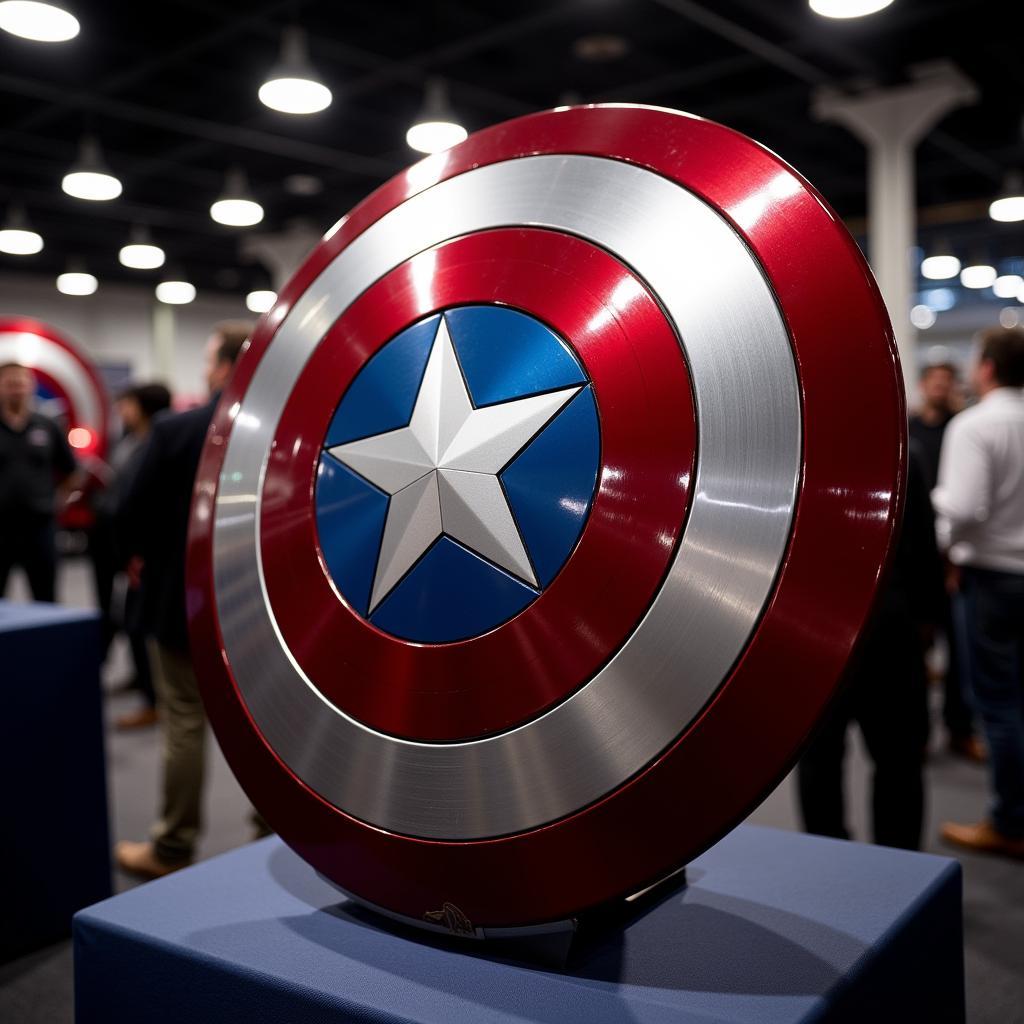 Captain America shield on display at auction