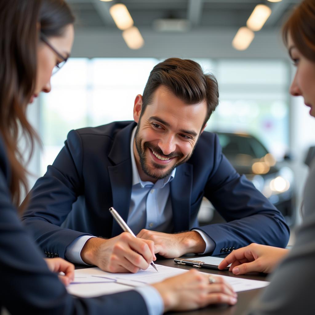 Signing a Car Loan Contract in Pittsburgh