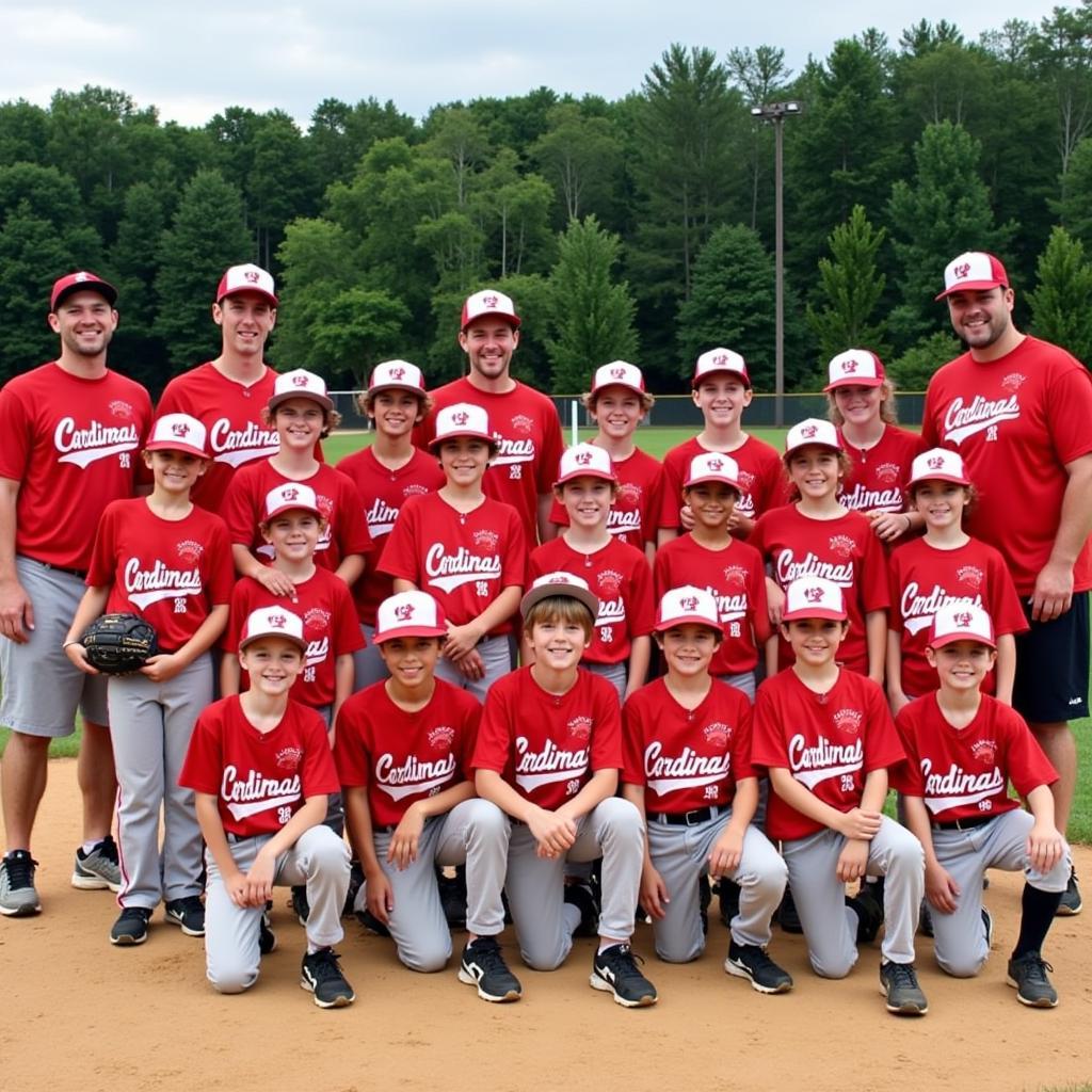 Group Photo of Cardinal Newman Baseball Camp Participants and Coaches