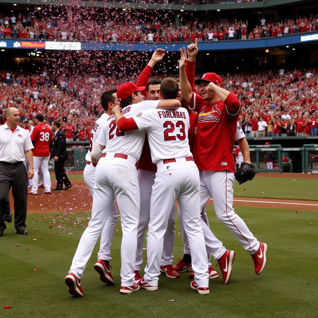 St. Louis Cardinals Celebrating their 2011 World Series Win