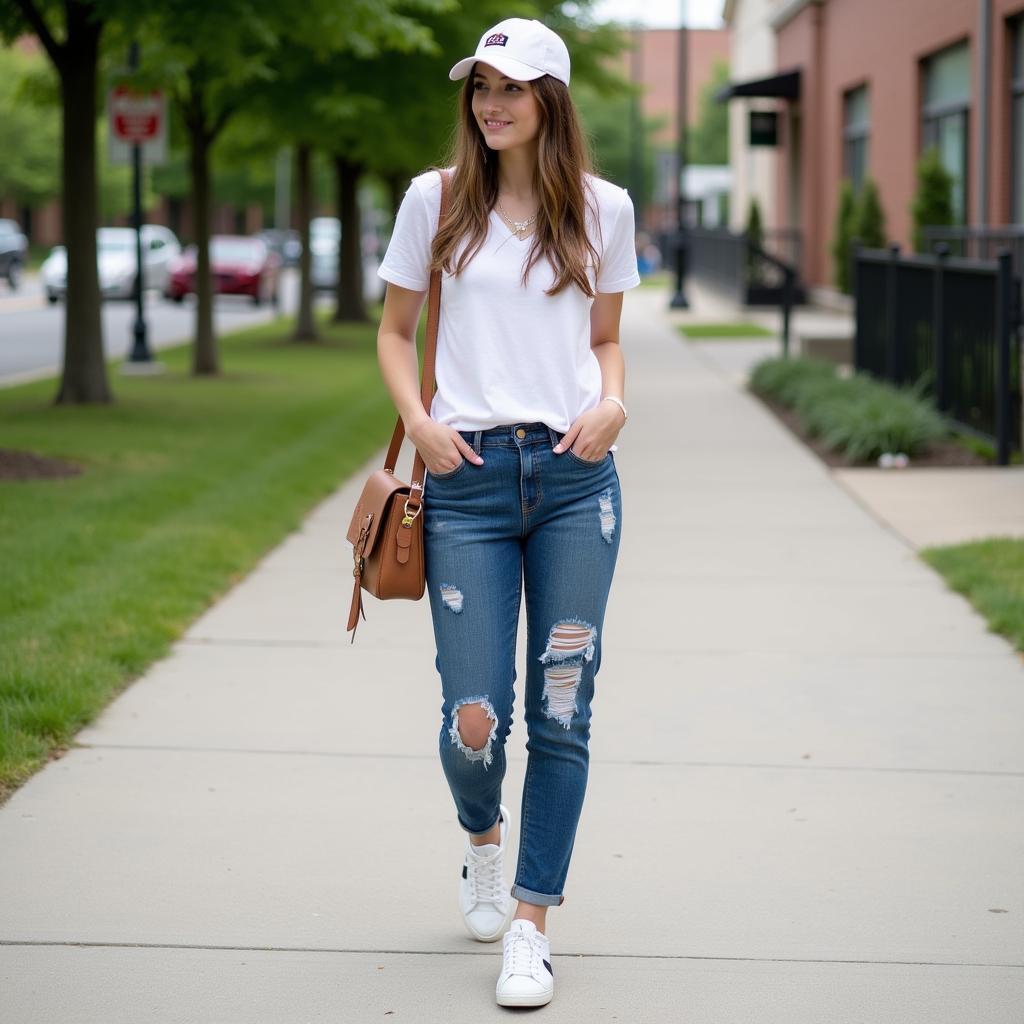 Casual Outfit with Pillbox Baseball Hat