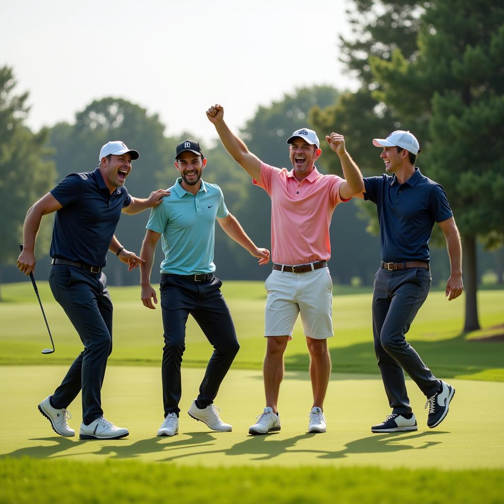 Golfers Celebrating a Hole in One