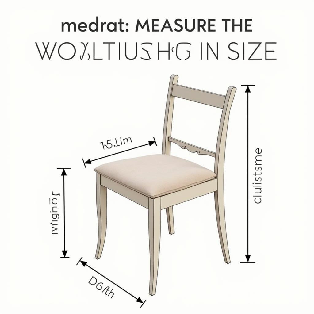 Measuring chair for cushion size