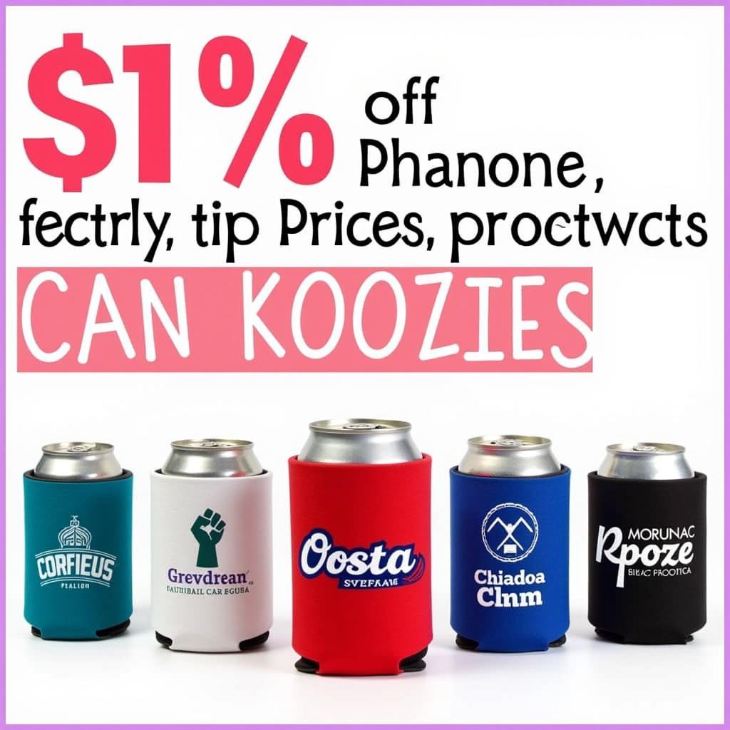 Colorful assortment of cheap can koozies