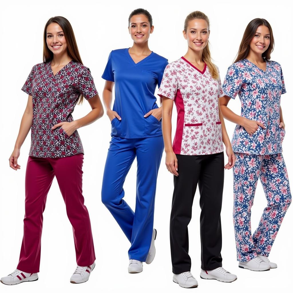 Affordable and stylish printed scrub tops for nurses