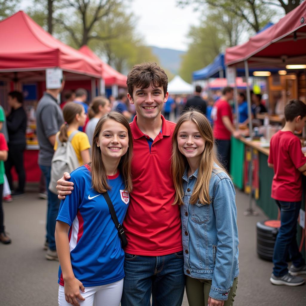 Family enjoying the Cherry Blossom Hockey Tournament festivities