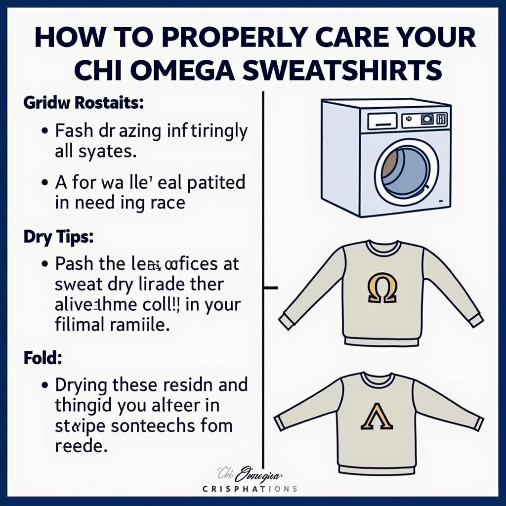 Chi Omega Sweatshirt Care and Storage