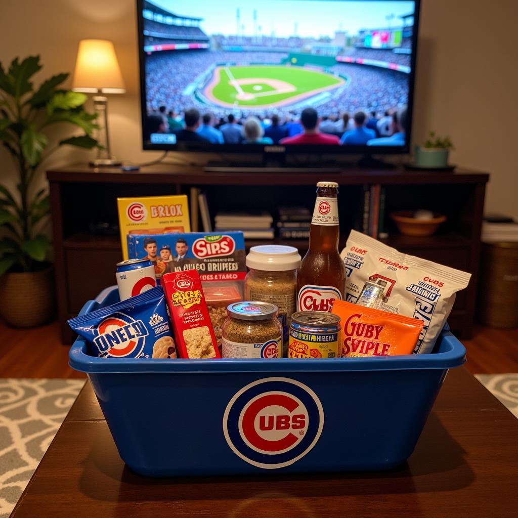 Chicago Cubs Gift Basket Perfect for a Watch Party