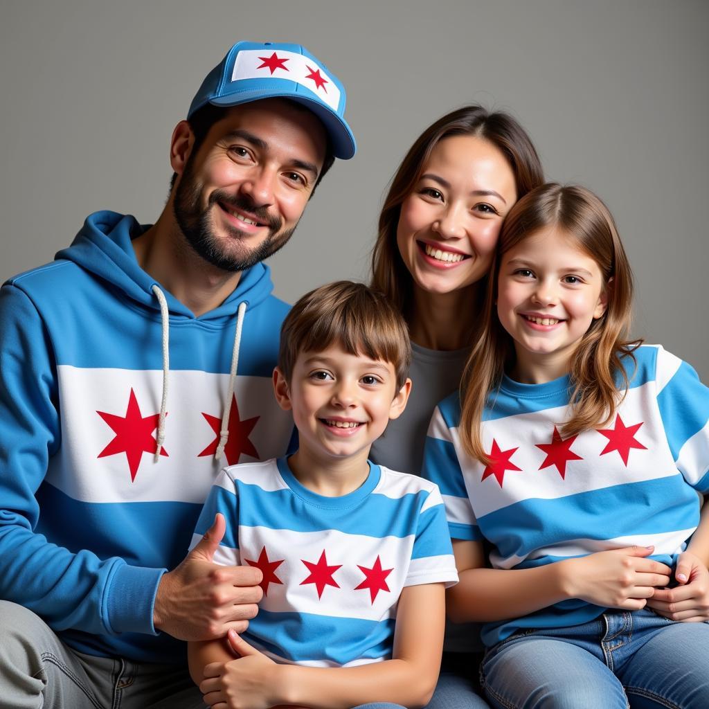 Chicago flag clothing for men, women and kids 