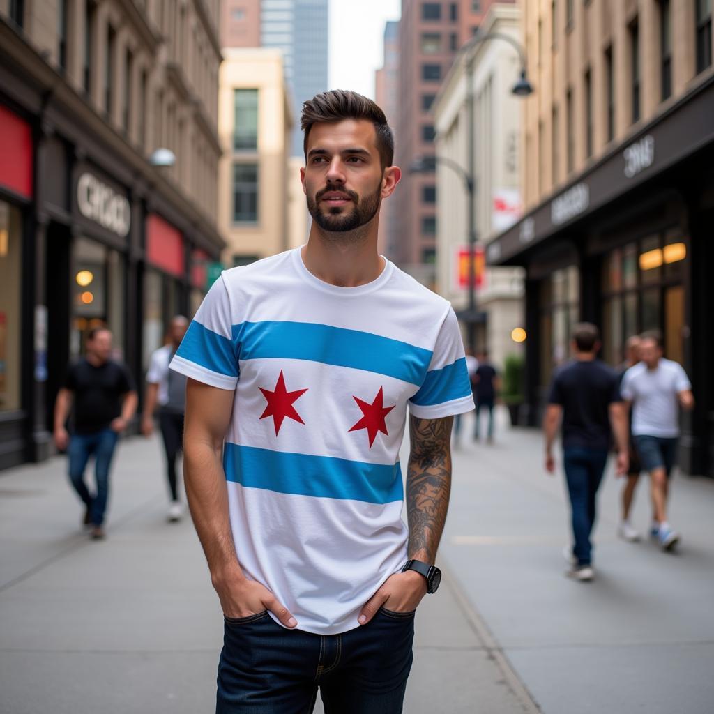 Chicago Flag Tee Street Style